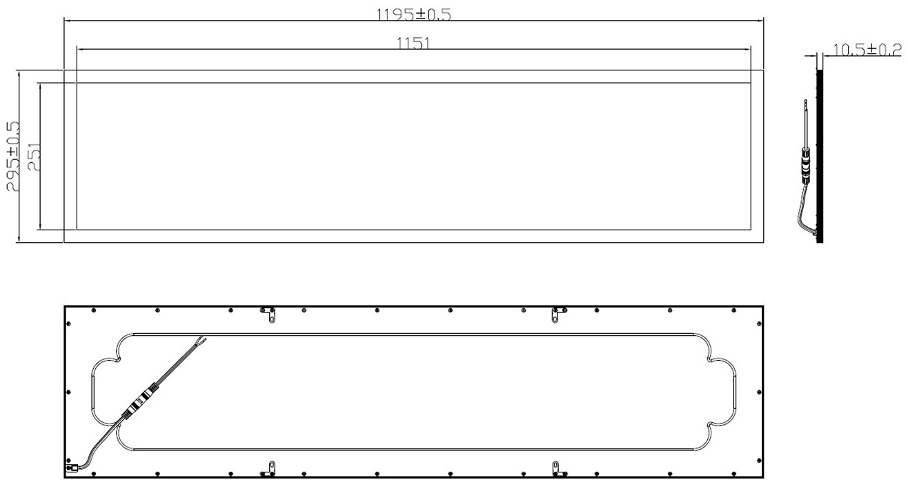 Ledpanel F 1230 mittakuva